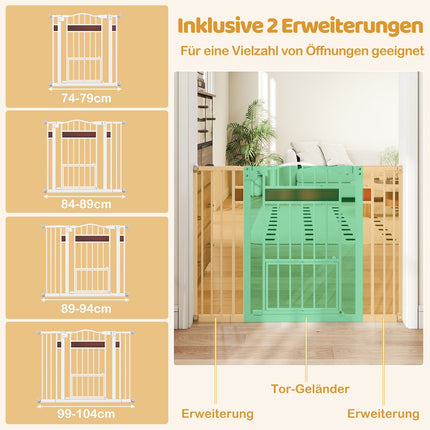 Pet Gate with Adjustable Width, No-Drill, Auto-Close