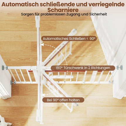 Pet Gate with Small Door, Metal, Adjustable 74-104cm
