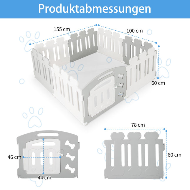 Pet Playpen, 8-Panel, HDPE, Indoor/Outdoor, 35cm Height