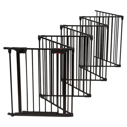 Pet Playpen, 8 Panels, 500x75 cm, Black Iron Fence