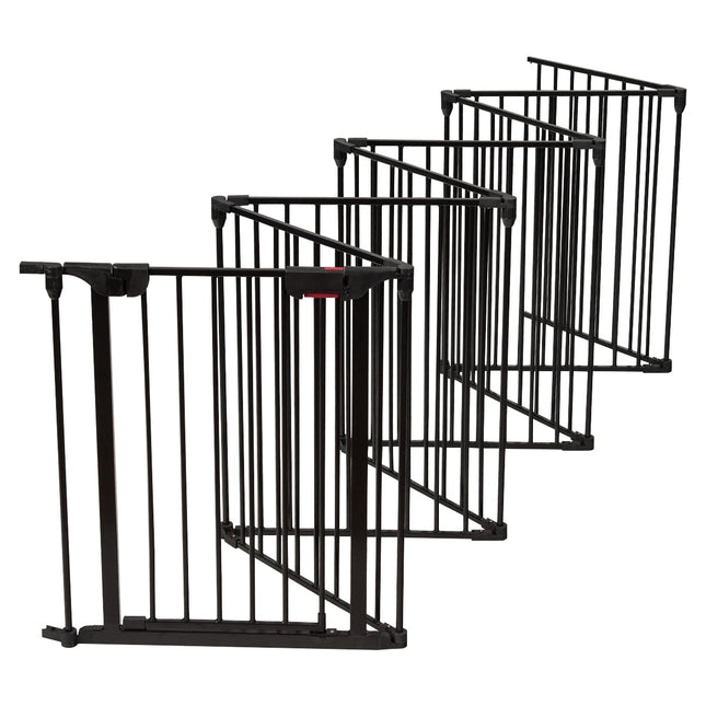 Pet Playpen, 8 Panels, 500x75 cm, Black Iron Fence