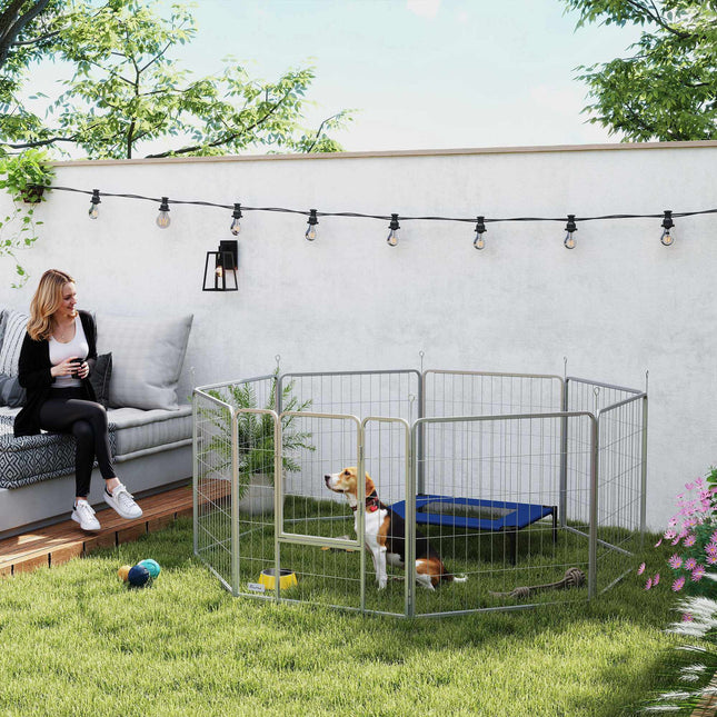 Pet Playpen, 8 Panels, Foldable Steel, Indoor/Outdoor