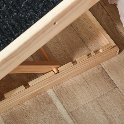 Adjustable dog ramp with non-slip mat, pine, 90x40x61cm