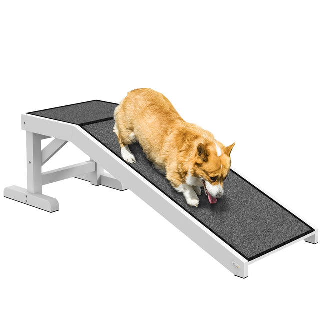 Dog ramp with non-slip mat, pine, 30 kg capacity