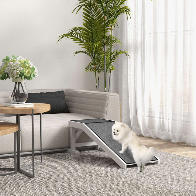 Dog ramp with non-slip mat, pine, 30 kg capacity