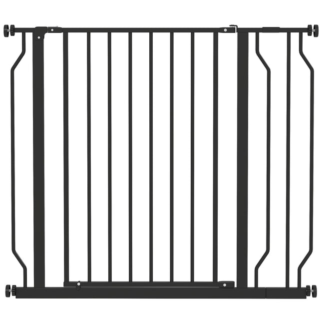 Pet Safety Gate, Adjustable 75-95 cm, Steel/ABS, Black