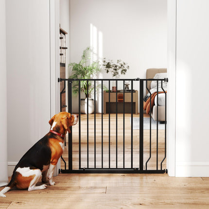 Pet Safety Gate, Adjustable 75-95 cm, Steel/ABS, Black