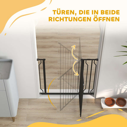 Pet Safety Gate, Adjustable 75-95 cm, Steel/ABS, Black