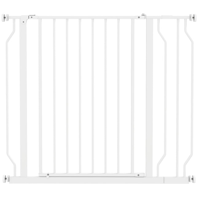 Pet Safety Gate, Adjustable 75-95 cm, Two-Way Opening, White