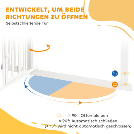 Pet Safety Gate, No-Drill, Auto-Close, 74-101 cm Adjustable
