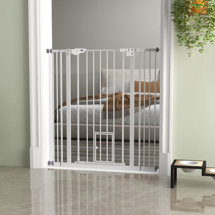 Pet Safety Gate, No-Drill, Auto-Close, 74-101 cm Adjustable