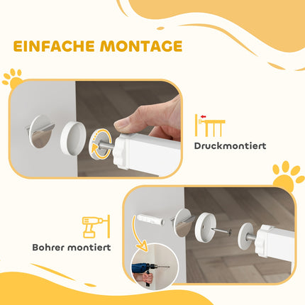 Pet Safety Gate, No-Drill, Auto-Close, 74-101 cm Adjustable