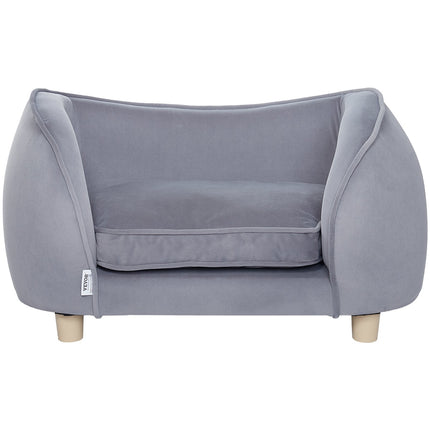 Pet Sofa Bed, Velvet, 27x15x15 in, 66 lb, Dark Grey