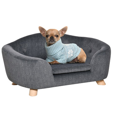 Sofa bed for pets with cushion, plush foam, 70x47x30 cm