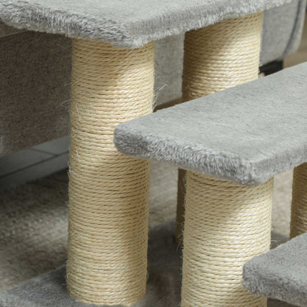 Pet Stairs 3 Steps, 34 cm High, Grey Plush