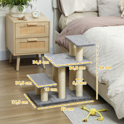 Pet Stairs, 3 Steps, 54 cm, Sisal Scratch Posts