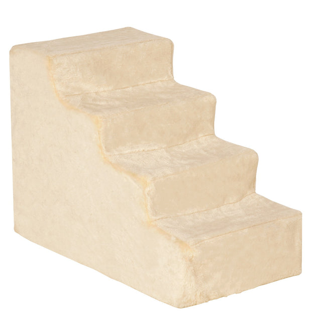 Pet stairs, 4-step ramp with removable cover, beige