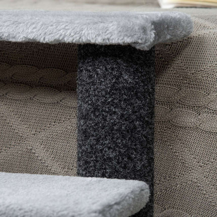 Pet step with scratching post, 4 steps grey, 60x40x64 cm