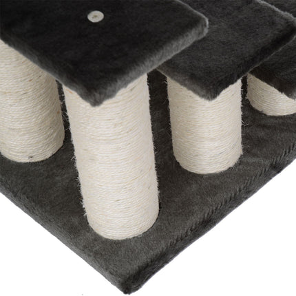Animal stairs for cats and dogs, 3-step plush, dark gray 45x35x34 cm