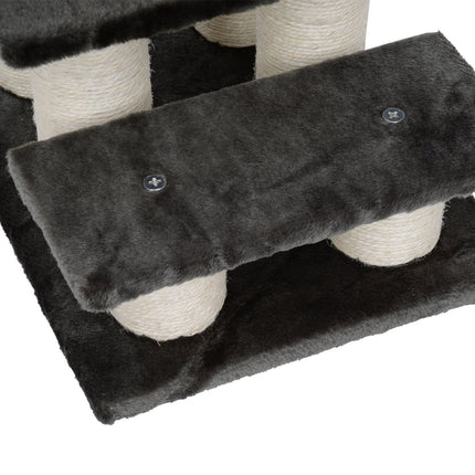 Animal stairs for cats and dogs, 3-step plush, dark gray 45x35x34 cm