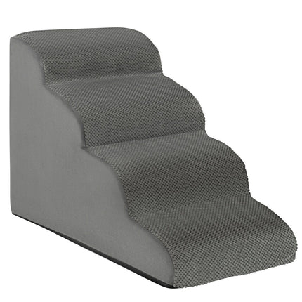 Pet Stairs Non-Slip 4-Tier Dog Ramp Made of Foam 72 x 41 x 51 cm Gray