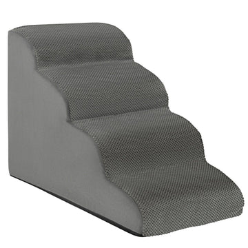Pet Stairs Non-Slip 4-Tier Dog Ramp Made of Foam 72 x 41 x 51 cm Gray