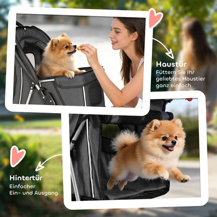 Pet Stroller, Foldable, Lightweight, Steel Frame, 10kg Capacity