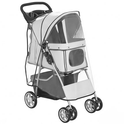 Pet Stroller, Foldable with Rain Cover, Reflective, 10kg Capacity