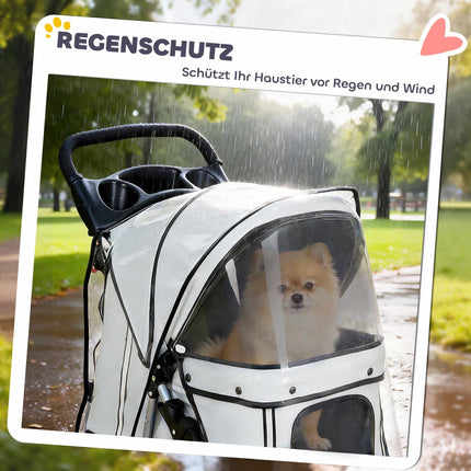 Pet Stroller, Foldable with Rain Cover, Reflective, 10kg Capacity
