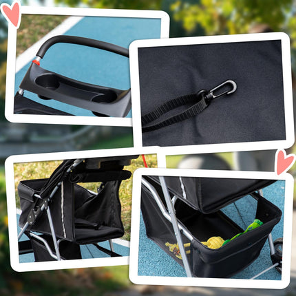 Pet Stroller for Small Dogs, Foldable, Black, 10kg Capacity