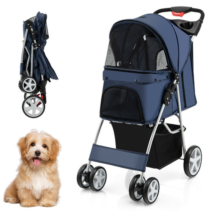 Pet Stroller for Small Pets, Foldable, 15 kg Capacity