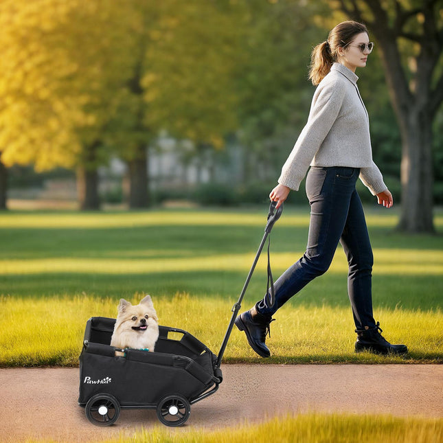 Pet Stroller with Adjustable Handle, Foldable Design