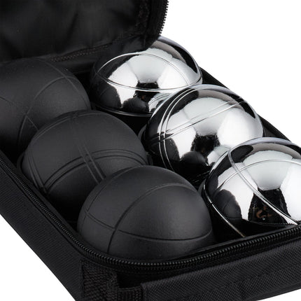 Petanque Boules Set, 6 Balls, Two Colours, Carry Bag