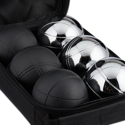 Petanque Boules Set, 6 Balls, Two Colours, Carry Bag