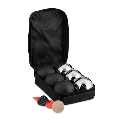 Petanque Boules Set, 6 Balls, Two Colours, Carry Bag