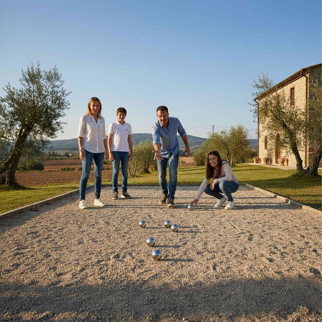 Petanque Boules Set, 6 Balls with Case & Accessories