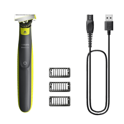 Philips OneBlade 360 Face Hybrid Trimmer and Shaver, 3 Stubble Combs, IPX7