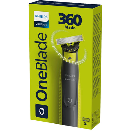 Philips OneBlade 360 Face Hybrid Trimmer and Shaver, 3 Stubble Combs, IPX7