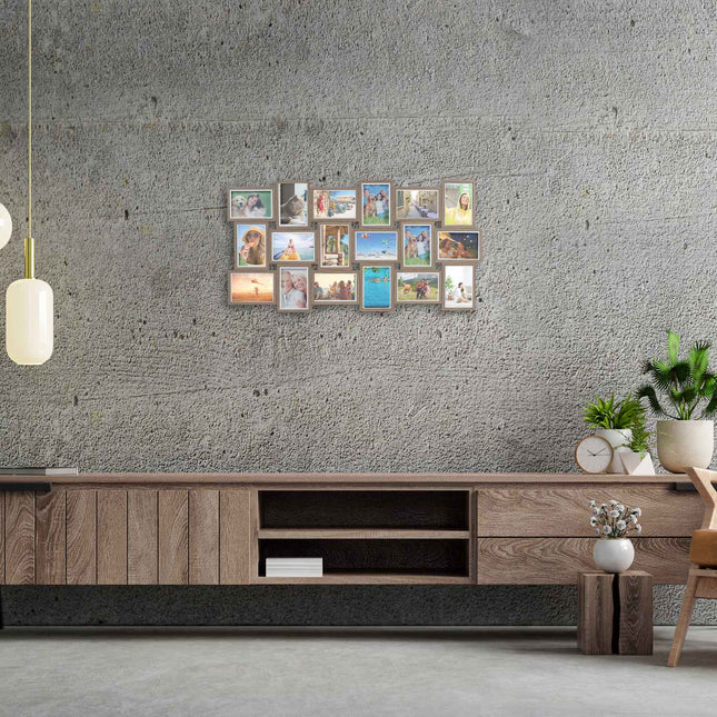 Photo frame with collage for 18 photos