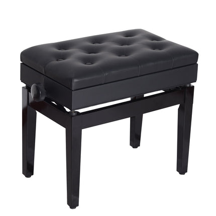 Adjustable piano bench with storage space, 54.5x33x48-58 cm