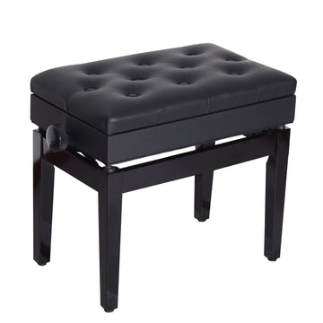 Adjustable piano bench with storage space, 54.5x33x48-58 cm
