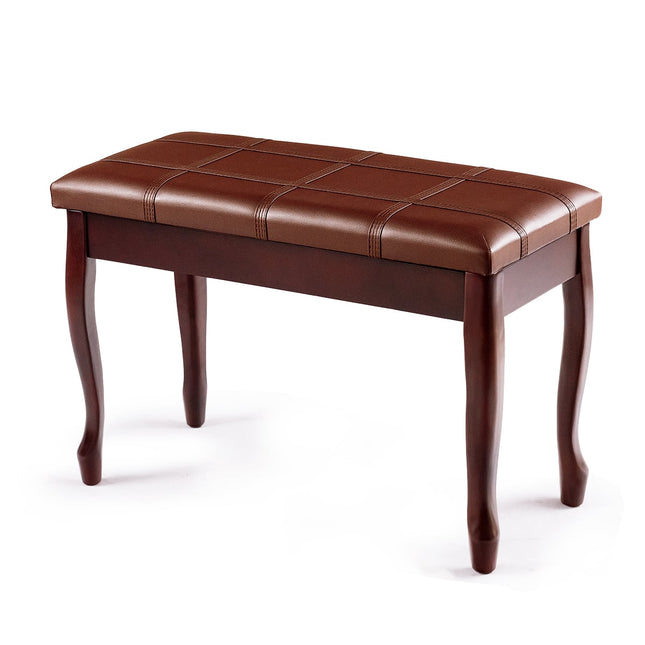 Piano Bench with Storage, Solid Wood, 75x35x49 cm, Brown
