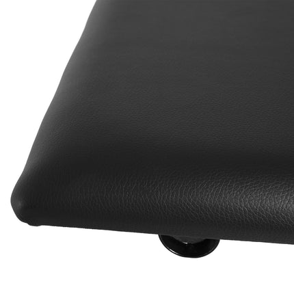 Adjustable Black Metal Piano Bench - Faux Leather Foam Seat