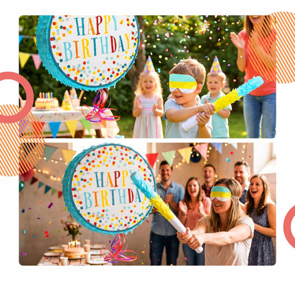 Piñata Party Set, 3-Piece With Bat and Blindfold