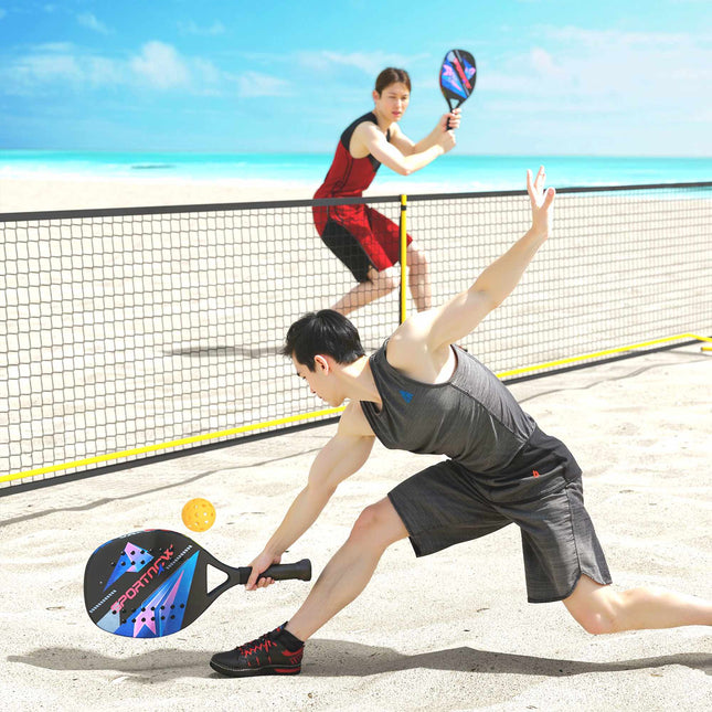 Pickleball Paddle Set, Carbon Fiber, Non-Slip Grip, Bag Included