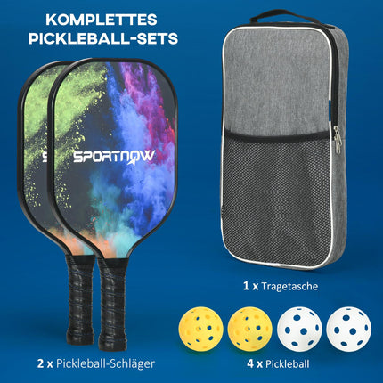 Pickleball Racket Set with 2 fiberglass paddles & bag