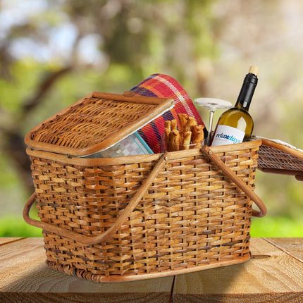 Picnic Basket with Lid, Multi-Color Options