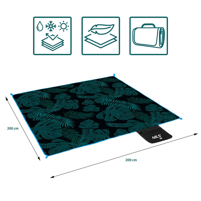 Picnic Mat 200x200 cm, PE Aluminum, Foldable