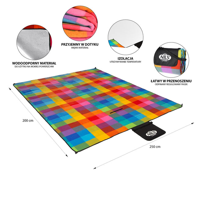 Picnic Mat 250x200 cm, Multi-Color, PE + ALU