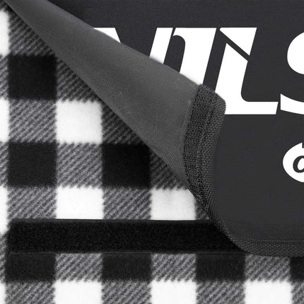 Picnic Mat, White-Black, 200x200 cm, PE + Aluminum